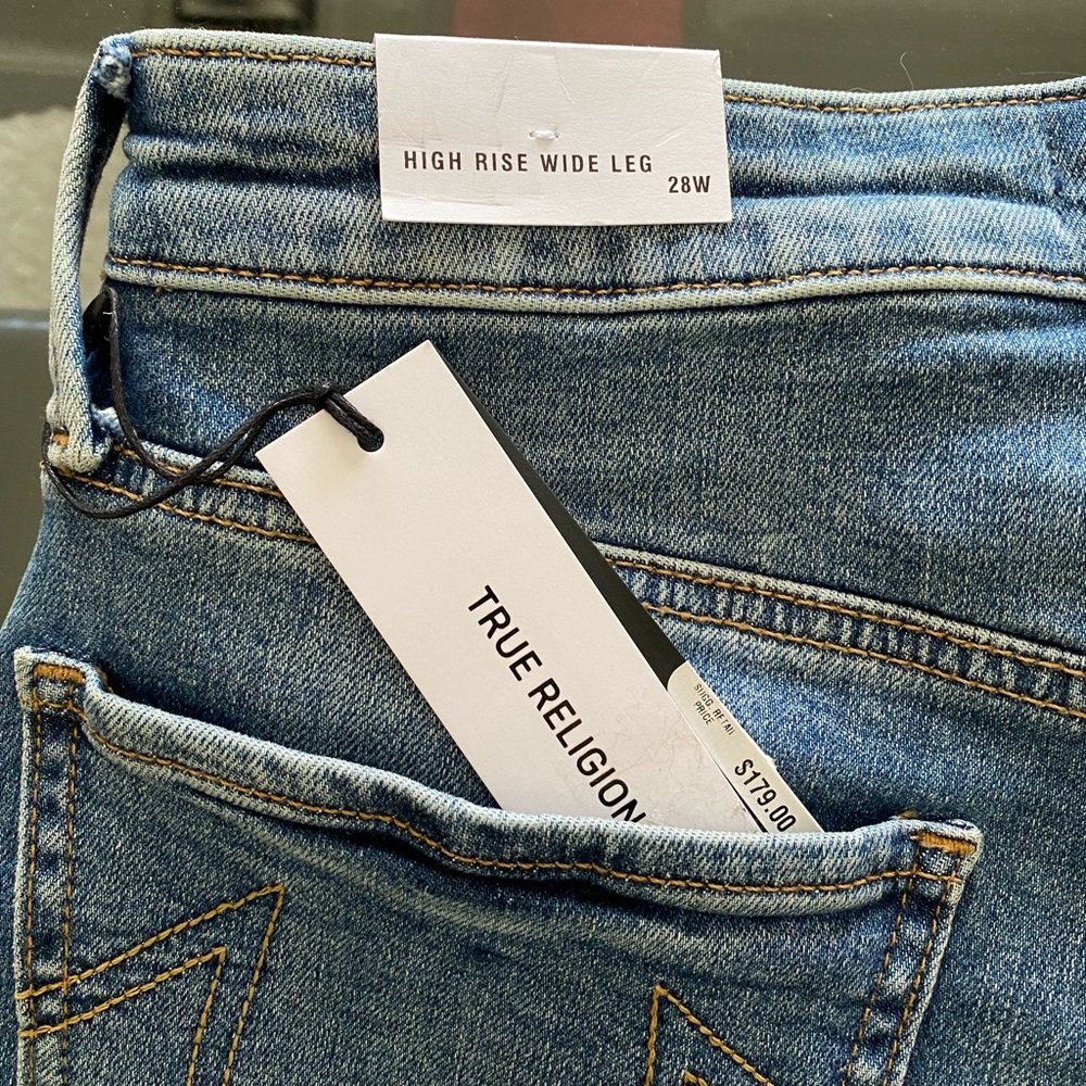 NWT True Religion High Rise, Wide Leg Jeans 28/6 - Picture 6 of 16